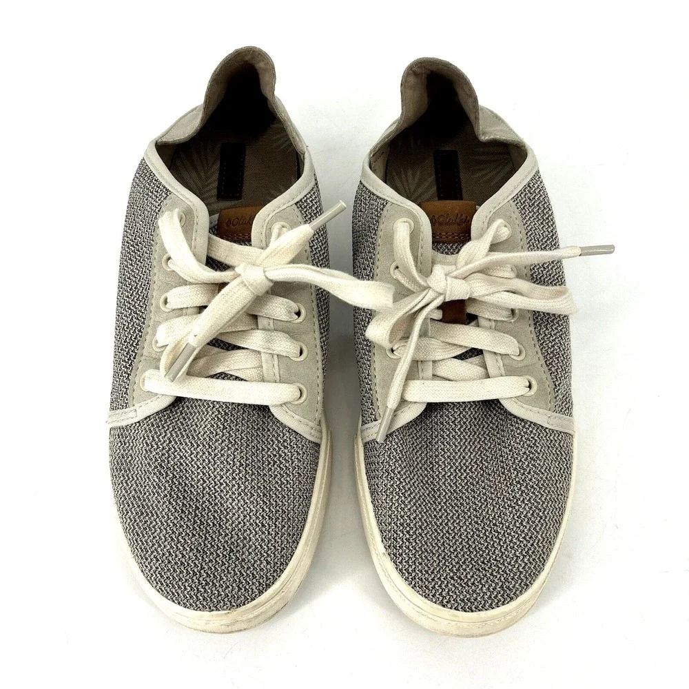 OluKai Pehuea Li Convertible Sneakers Women's 9‎ Grey Mesh Lace Up Comfort Shoes